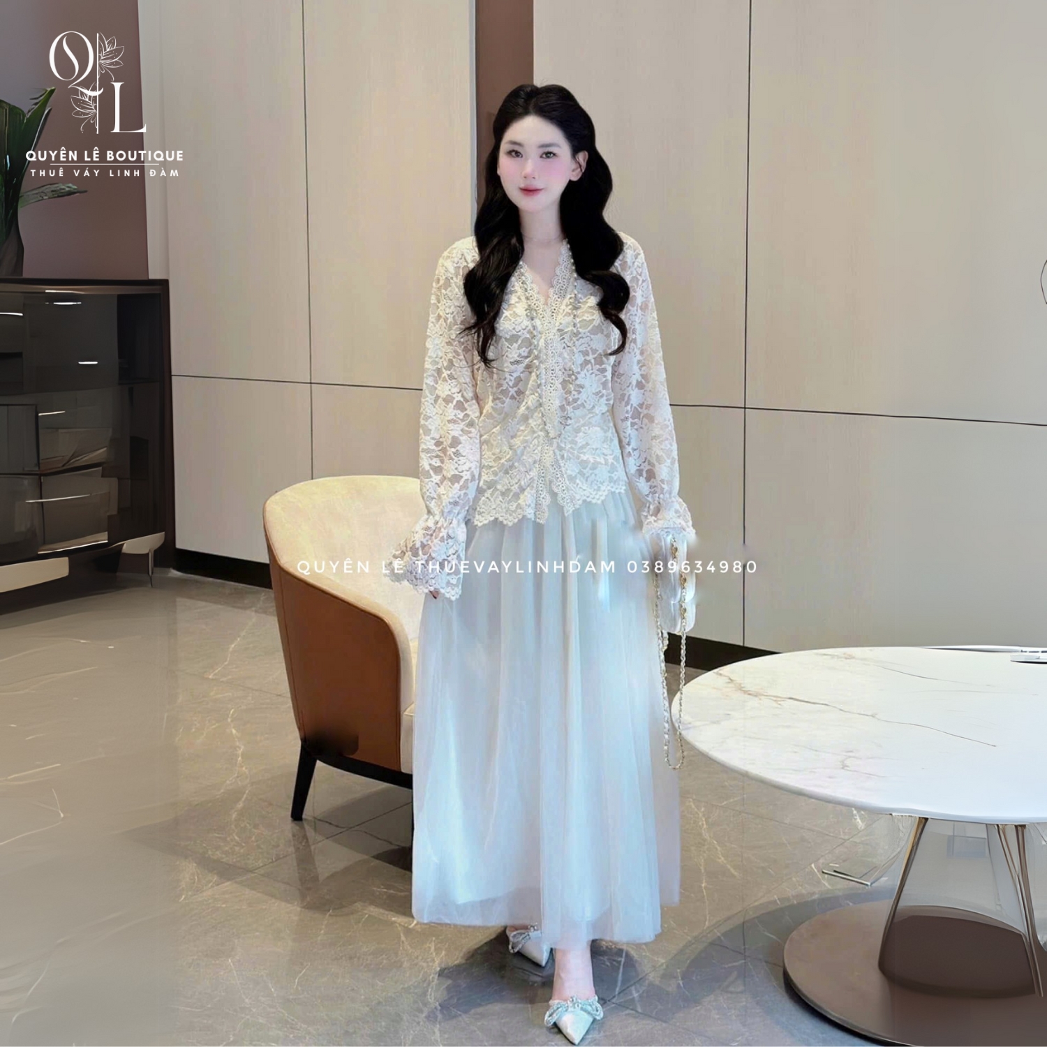 Set tiệc dài kem