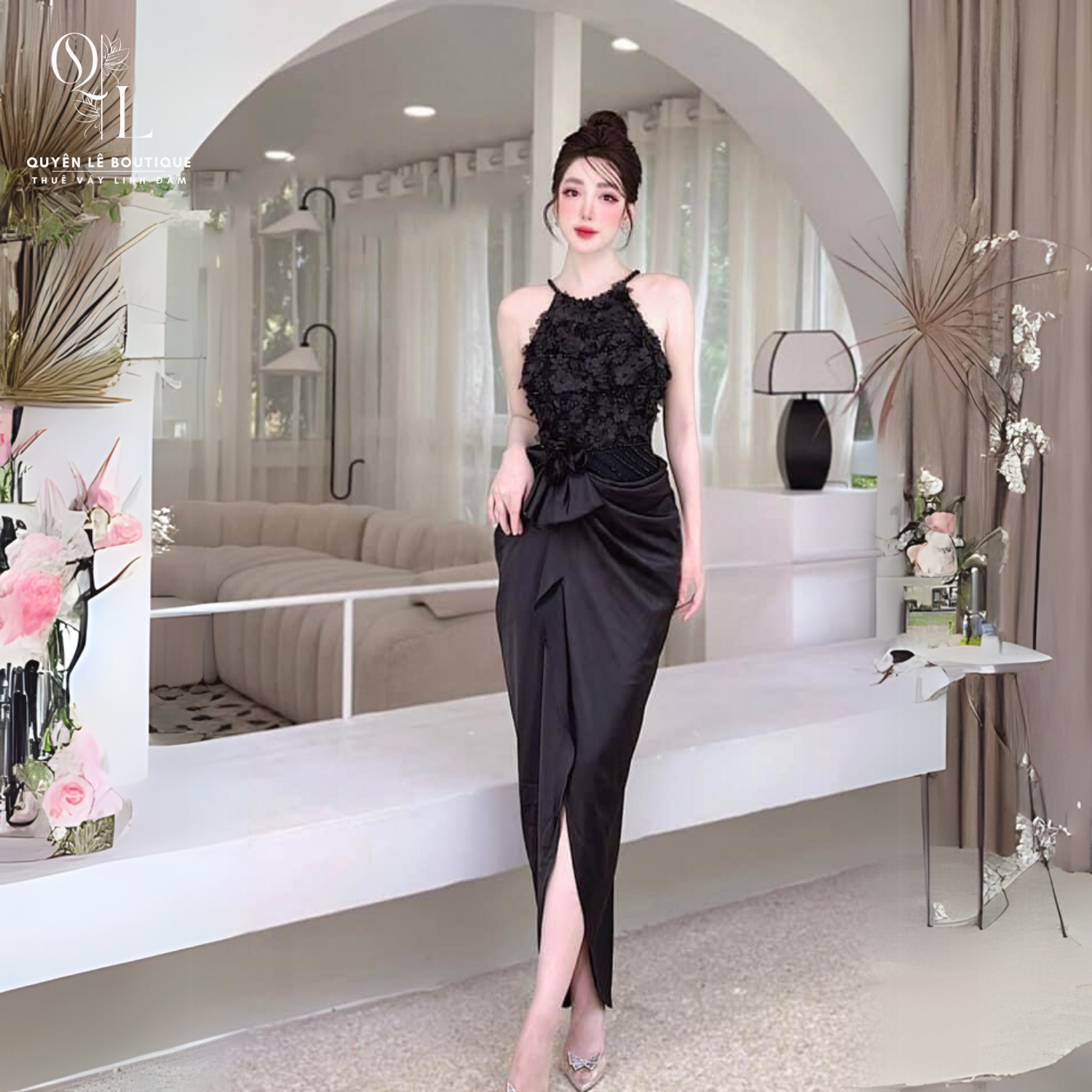 2094 cc Tiệc dài đen yếm