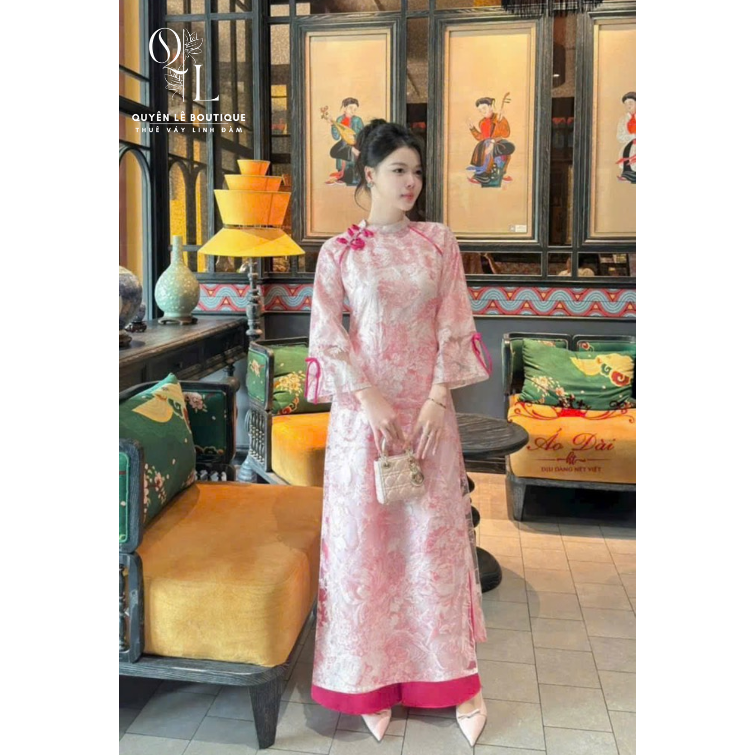 2628 Áo dài hồng