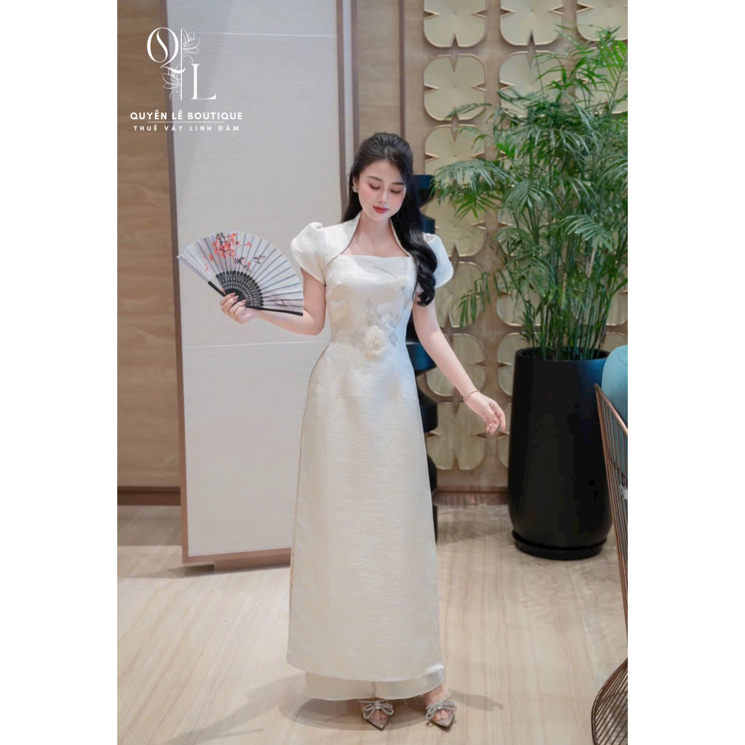 2731 Áo dài kem size xl