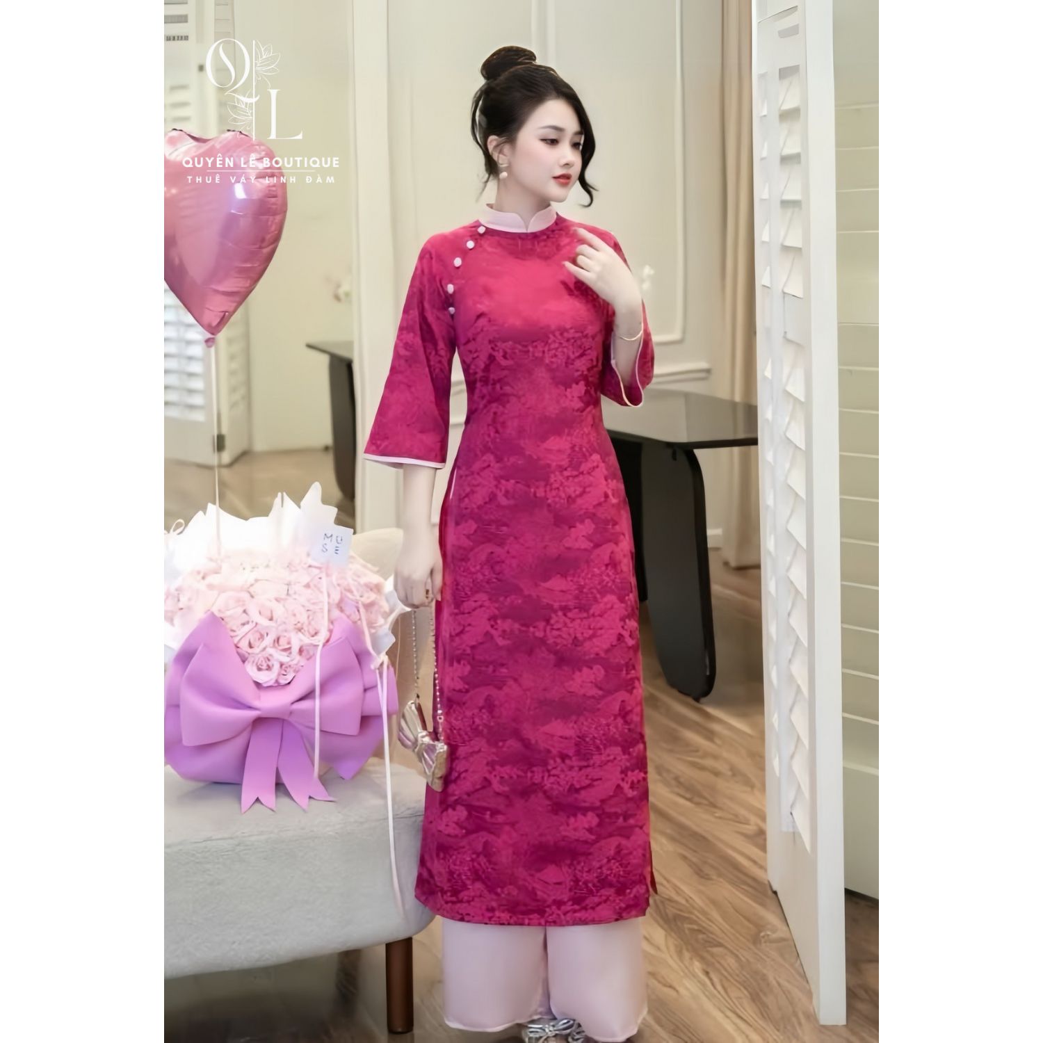 2465 Áo dài hồng
