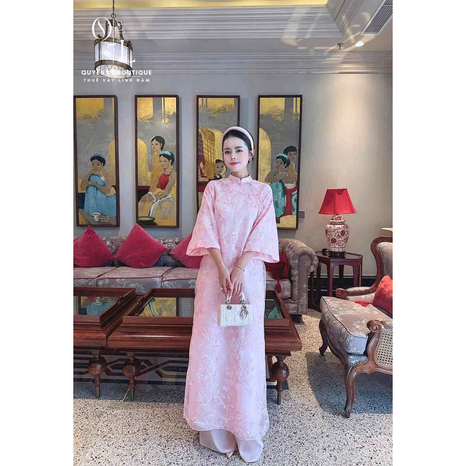 2722 Áo dài hồng
