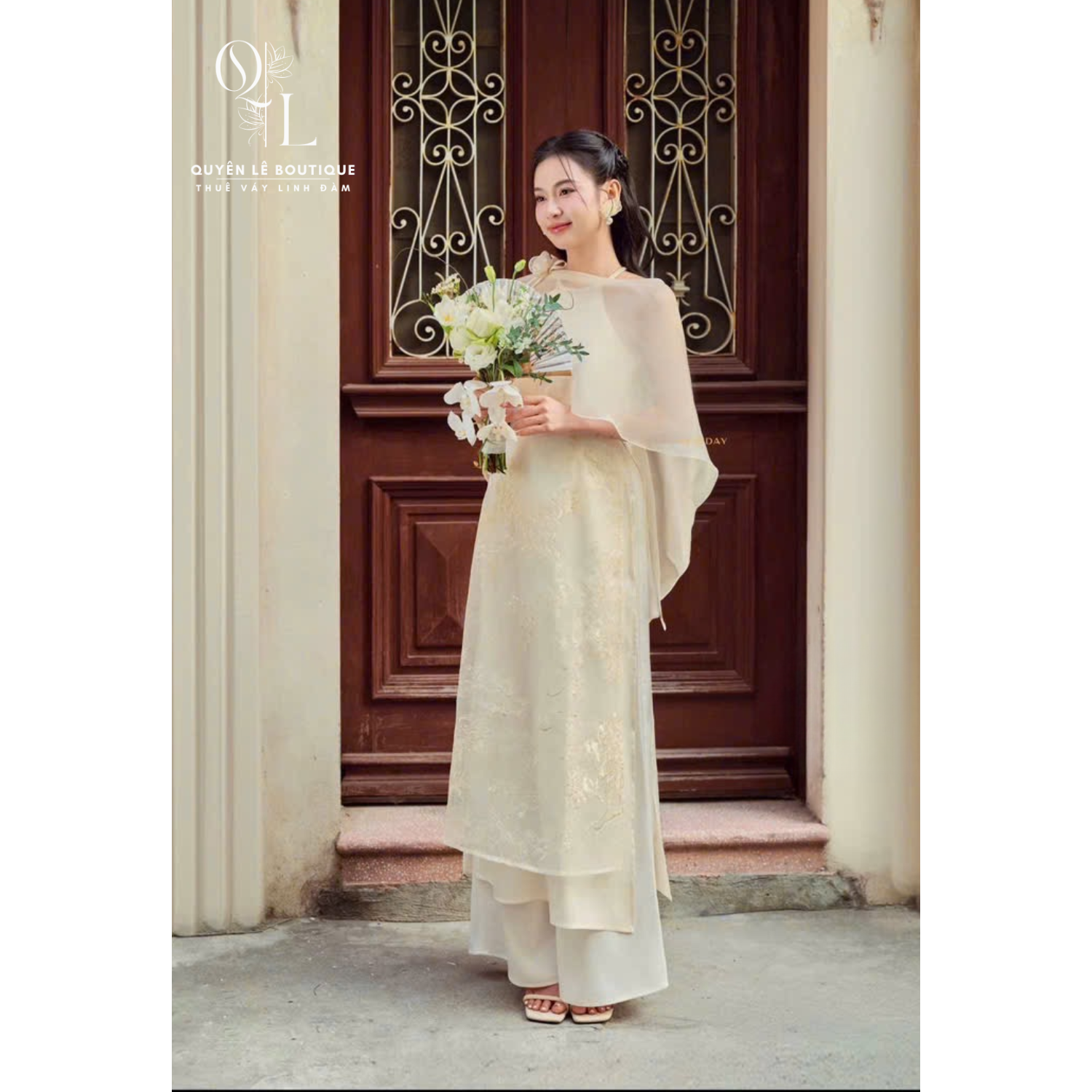 2864 Áo dài kem