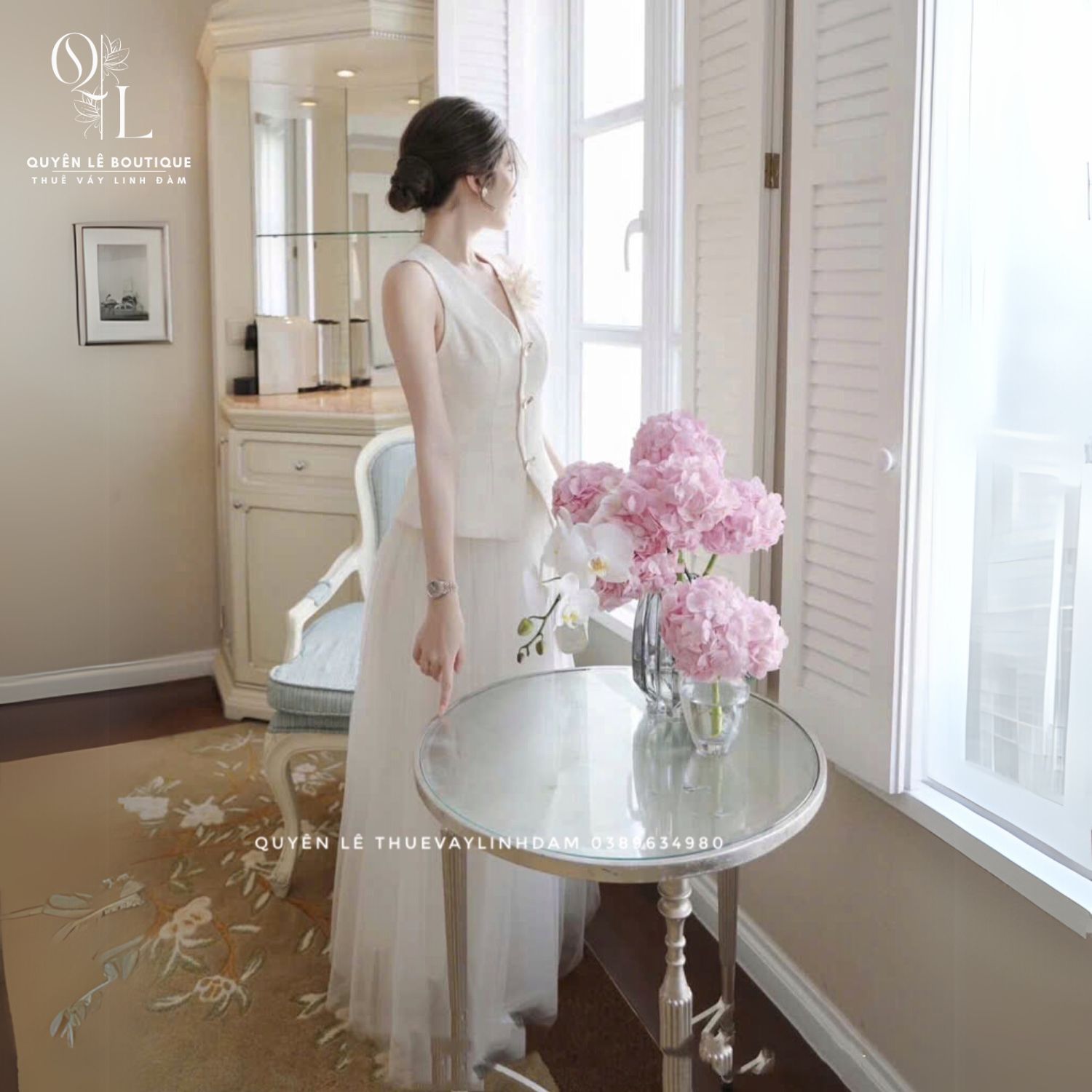 2736 Tiệc dài set kem size m