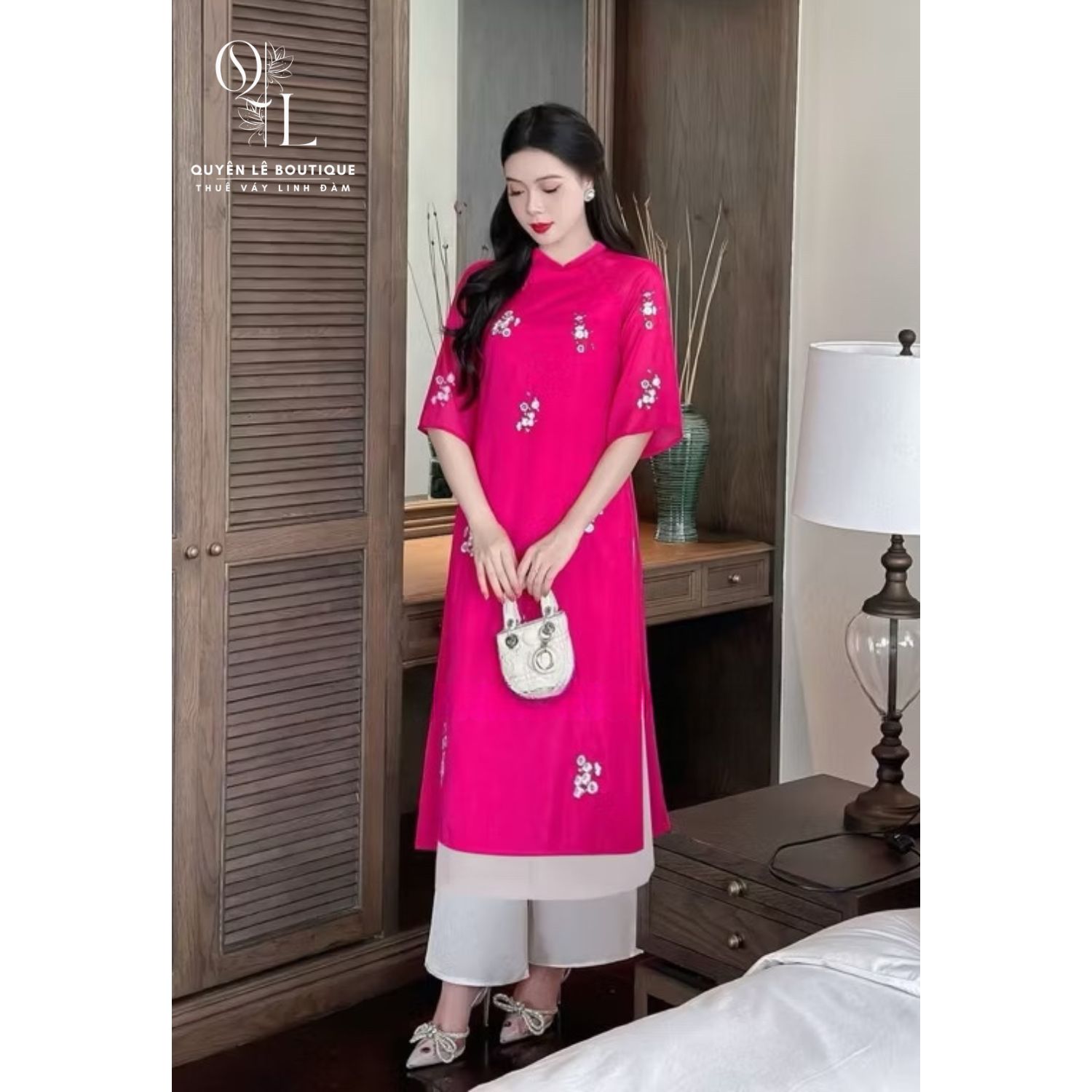 799 Áo dài hồng