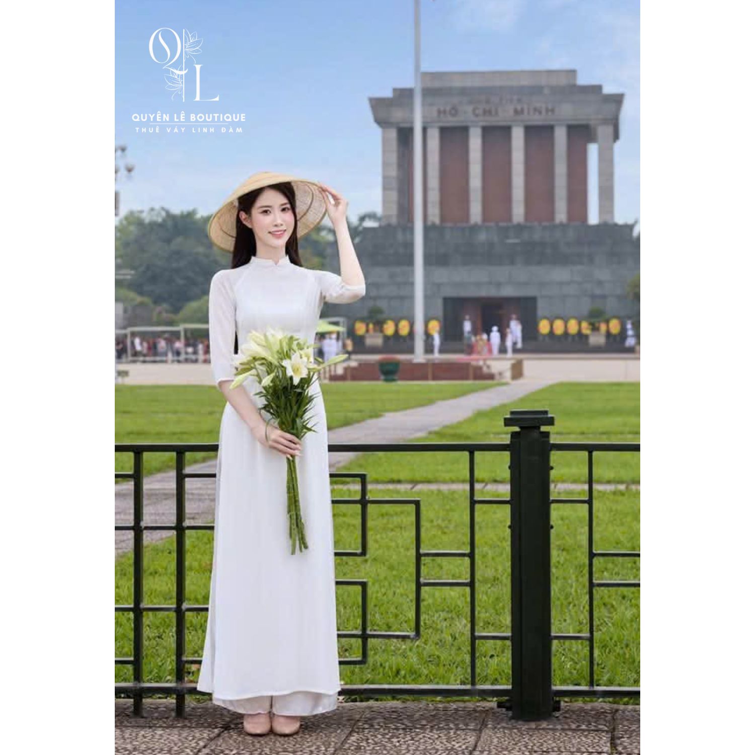 Áo dài trắng trơn
