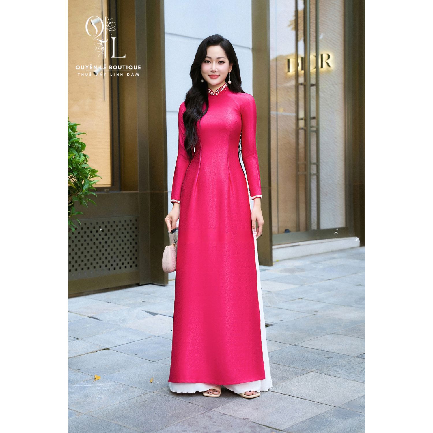 2691 Áo dài hồng