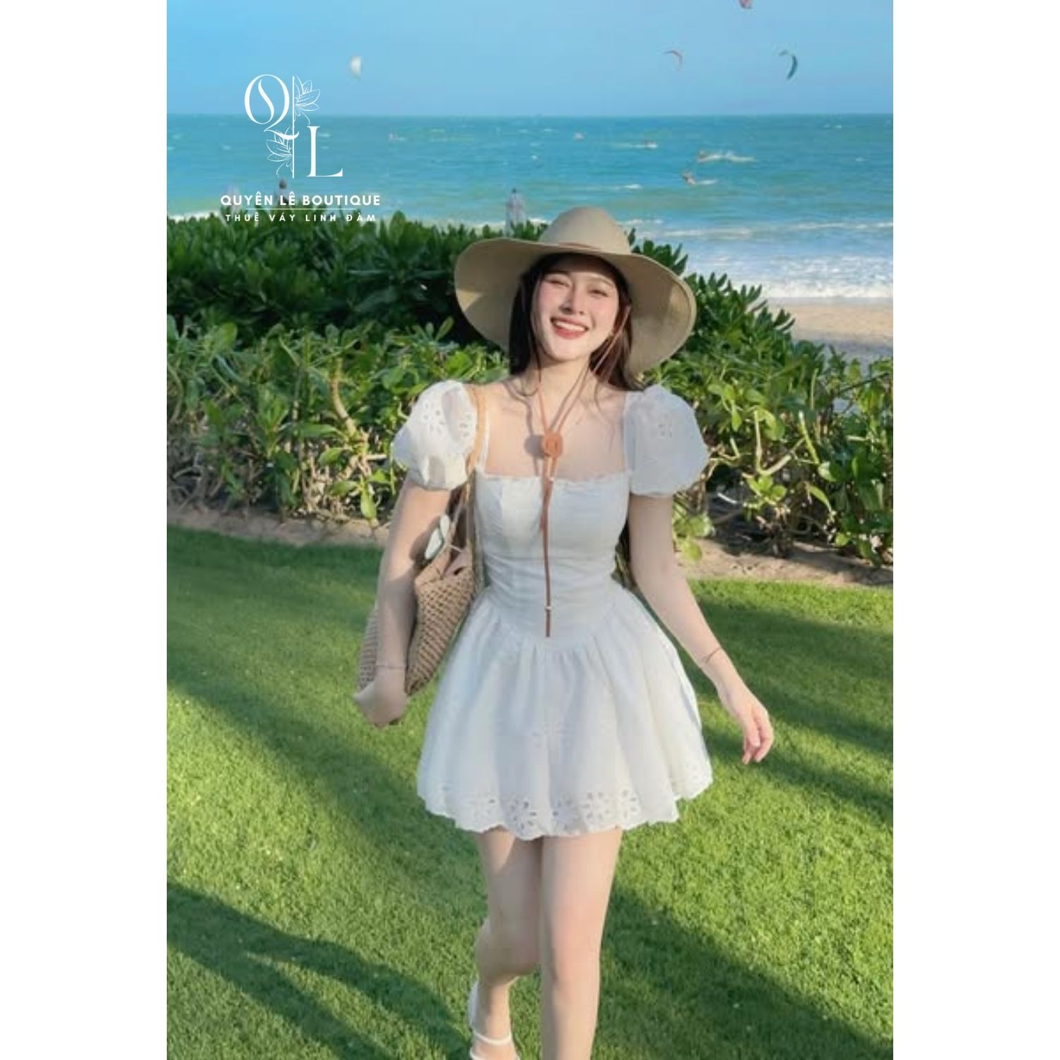 Váy du lịch kem