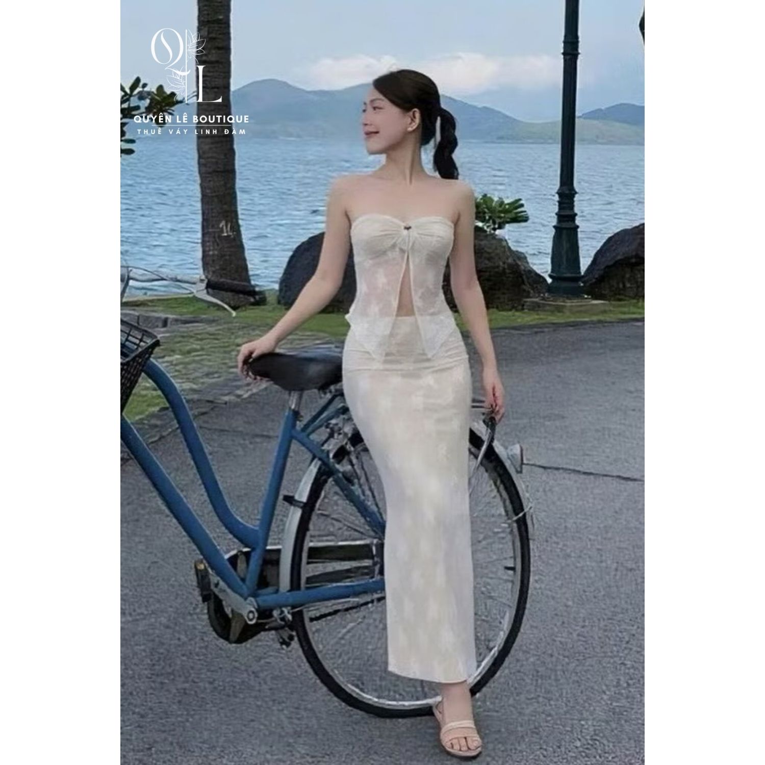 Set du lịch dài kem