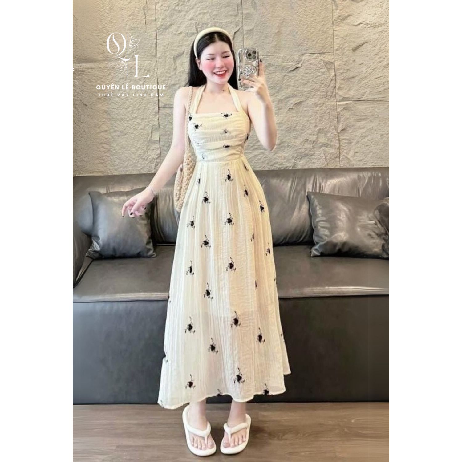 1758 Tiệc dài trắng hoa đen