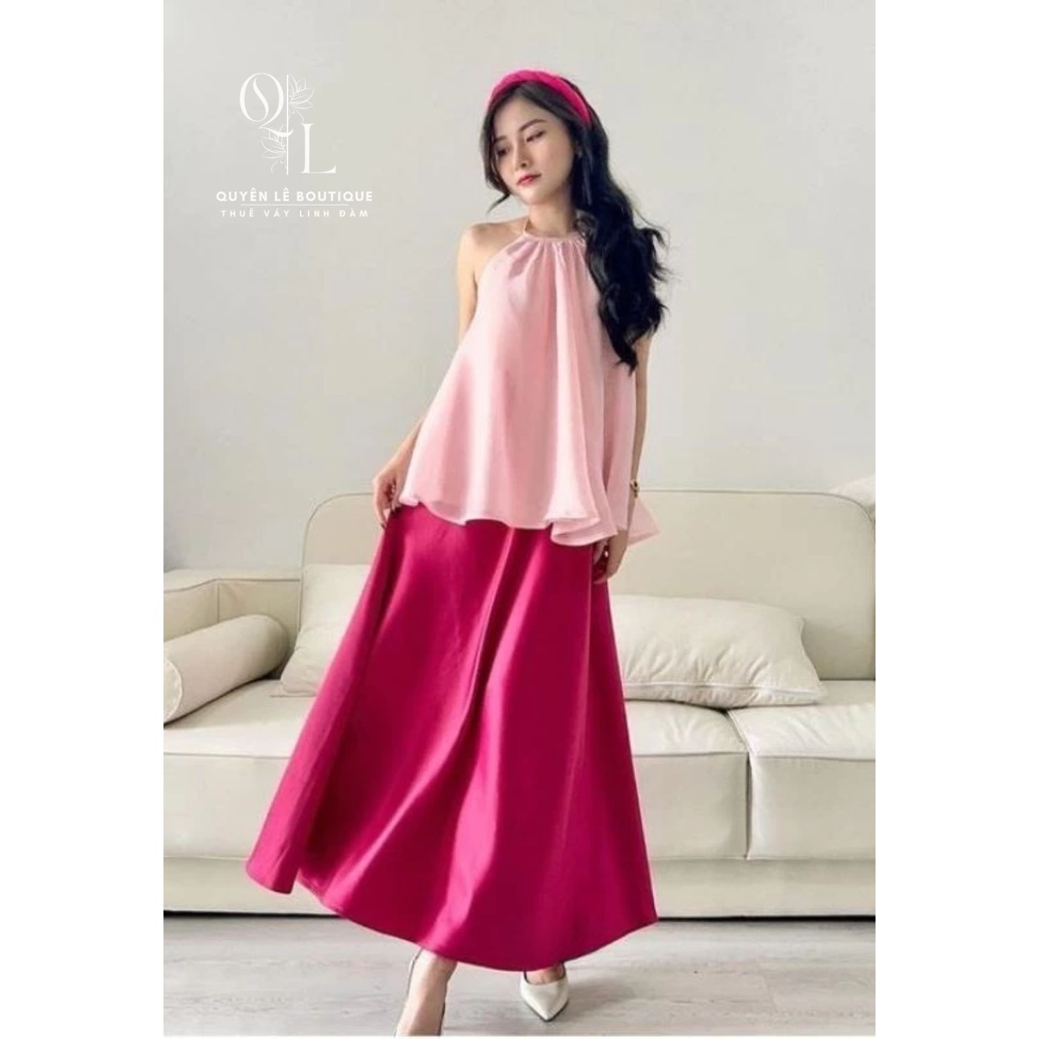 1724 set yếm hồng sen
