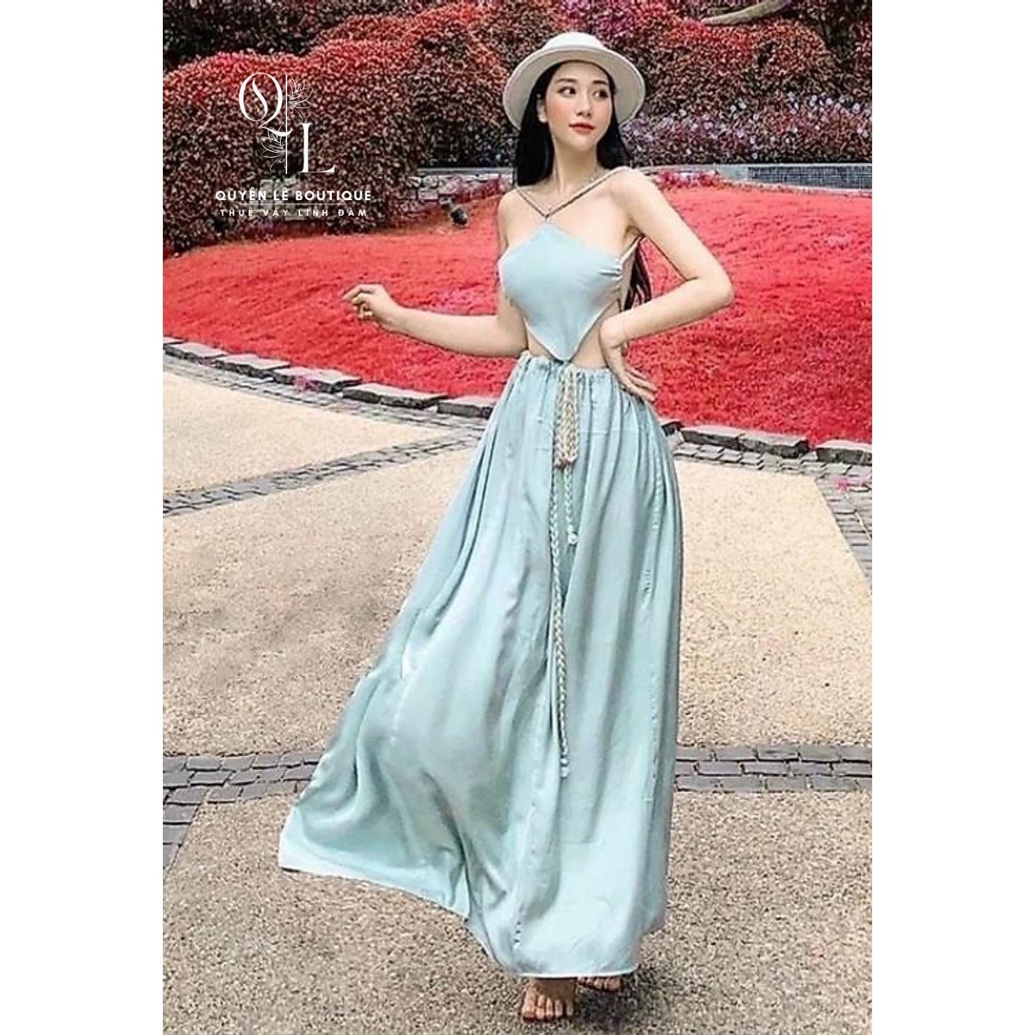1004 Du lịch dài xanh yếm thừng hở lưng