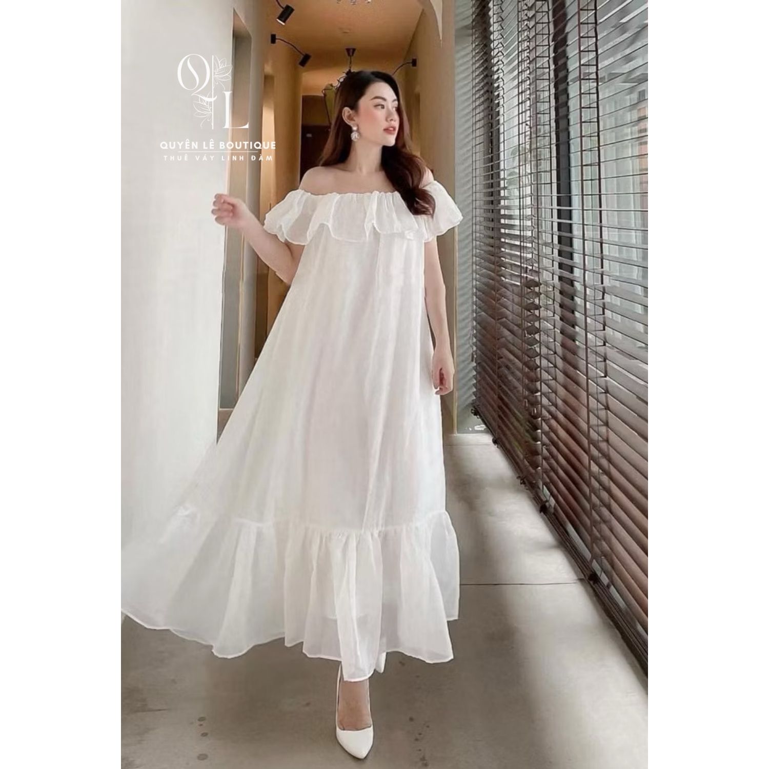 1070 Du lịch dài trắng ( Đủ số lượng chụp ảnh nhóm )