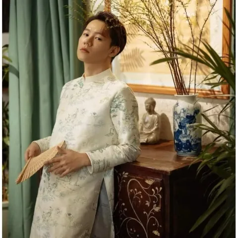 Áo dài nam trắng size L,XL