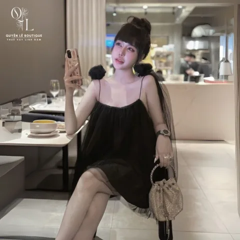 1694 Tiệc ngắn đen bồng