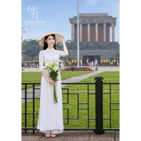 Áo dài trắng trơn