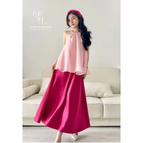 1724 set yếm hồng sen