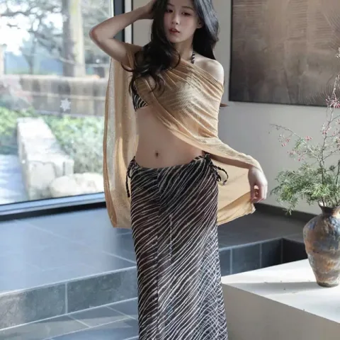 5414 bikini đen nâu nhạt