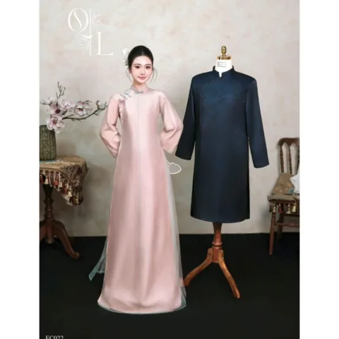 Ad hồng voan xanh Size M, L